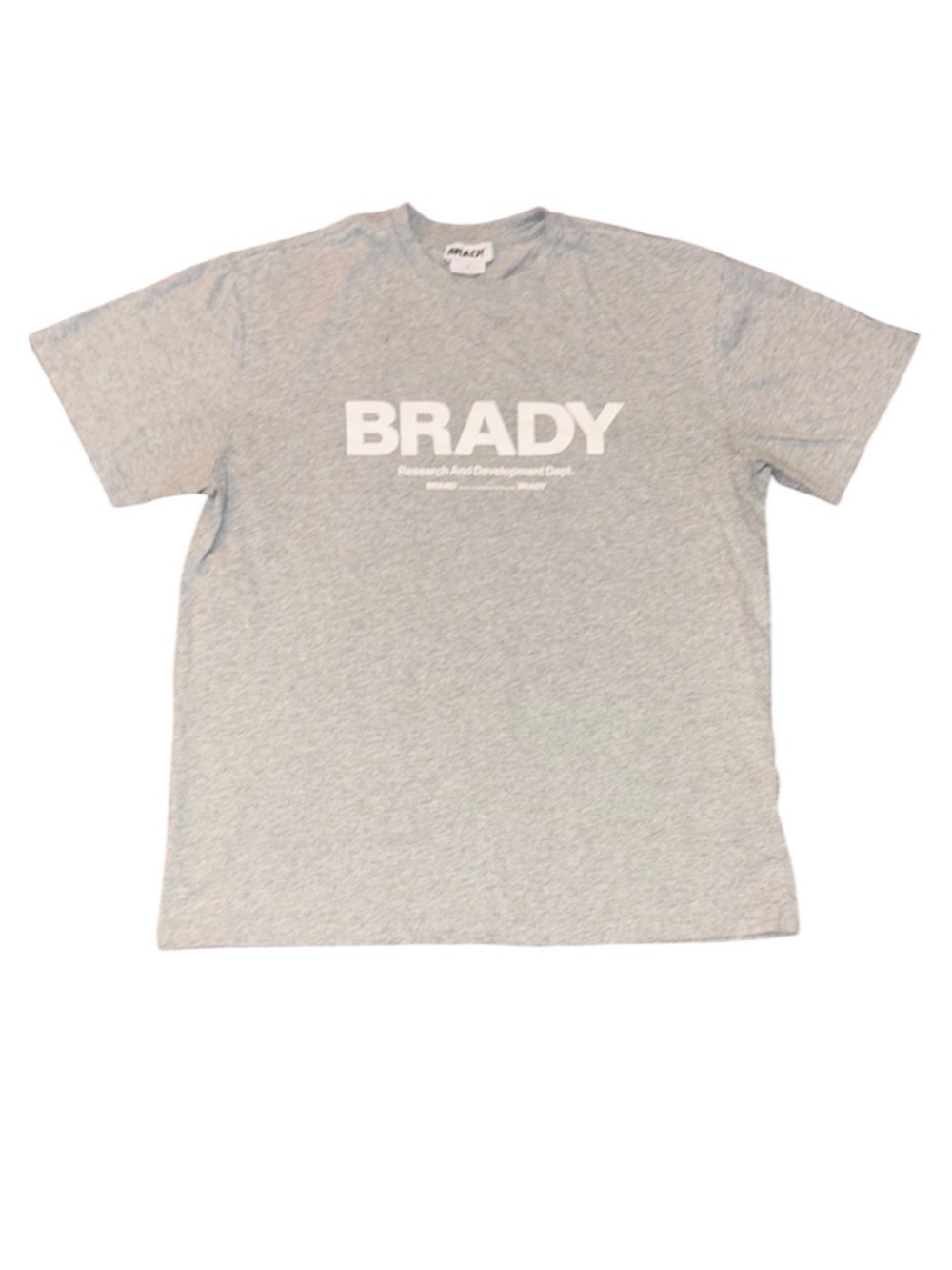 BRADY Brand R+D Logo Gray Cotton Crewneck Tee Men’s M